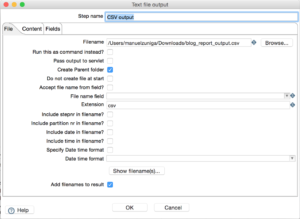 Table input example with various step names