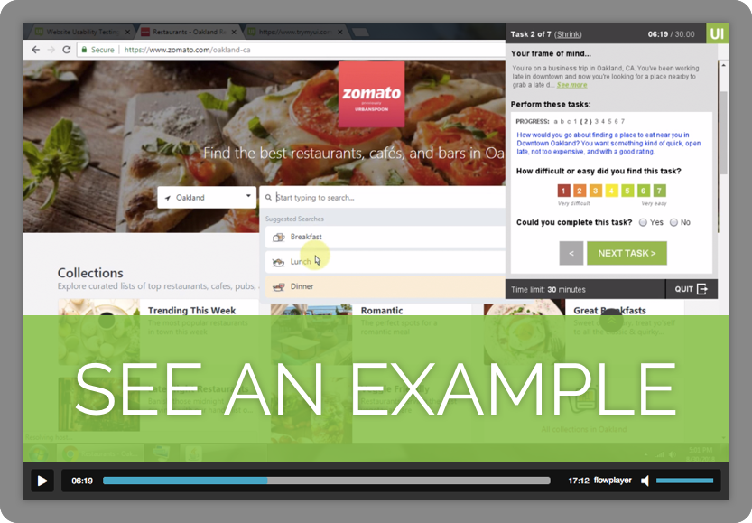 Zomato.com homepage example