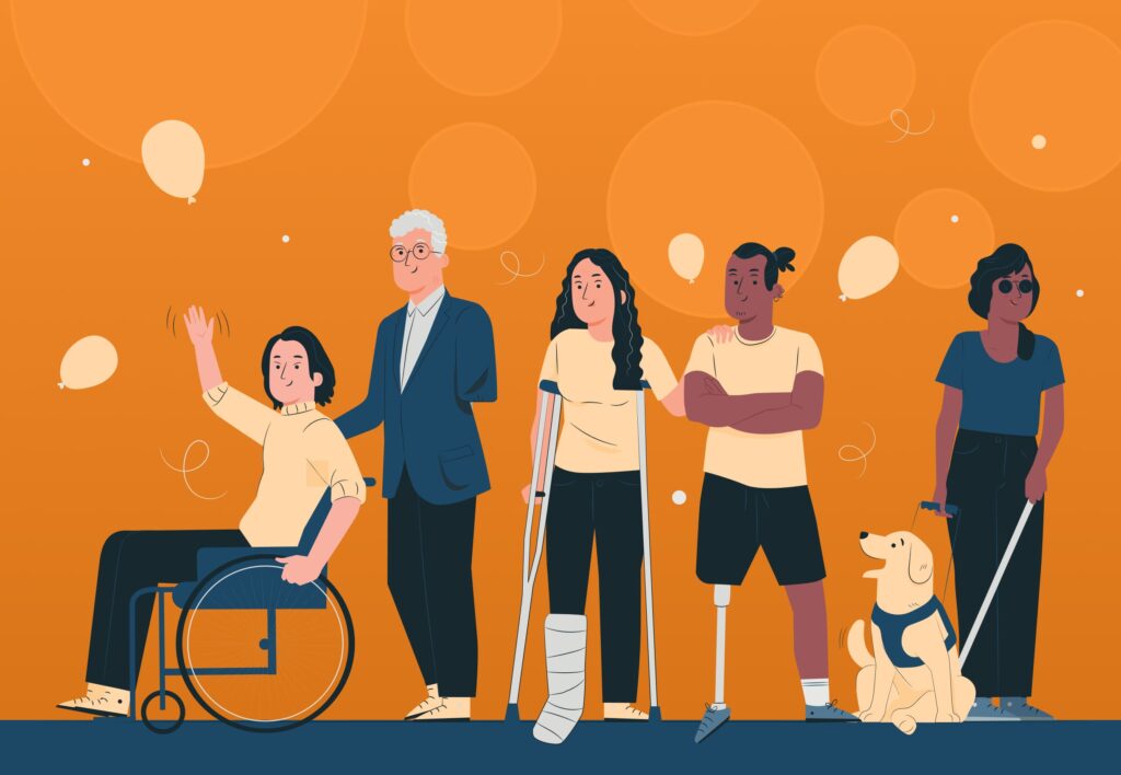 sample from an eBook cover of people with different disabilities
