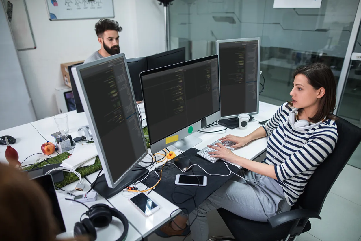Developer working on API