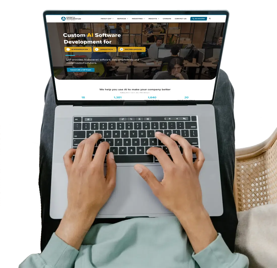Person typing on laptop