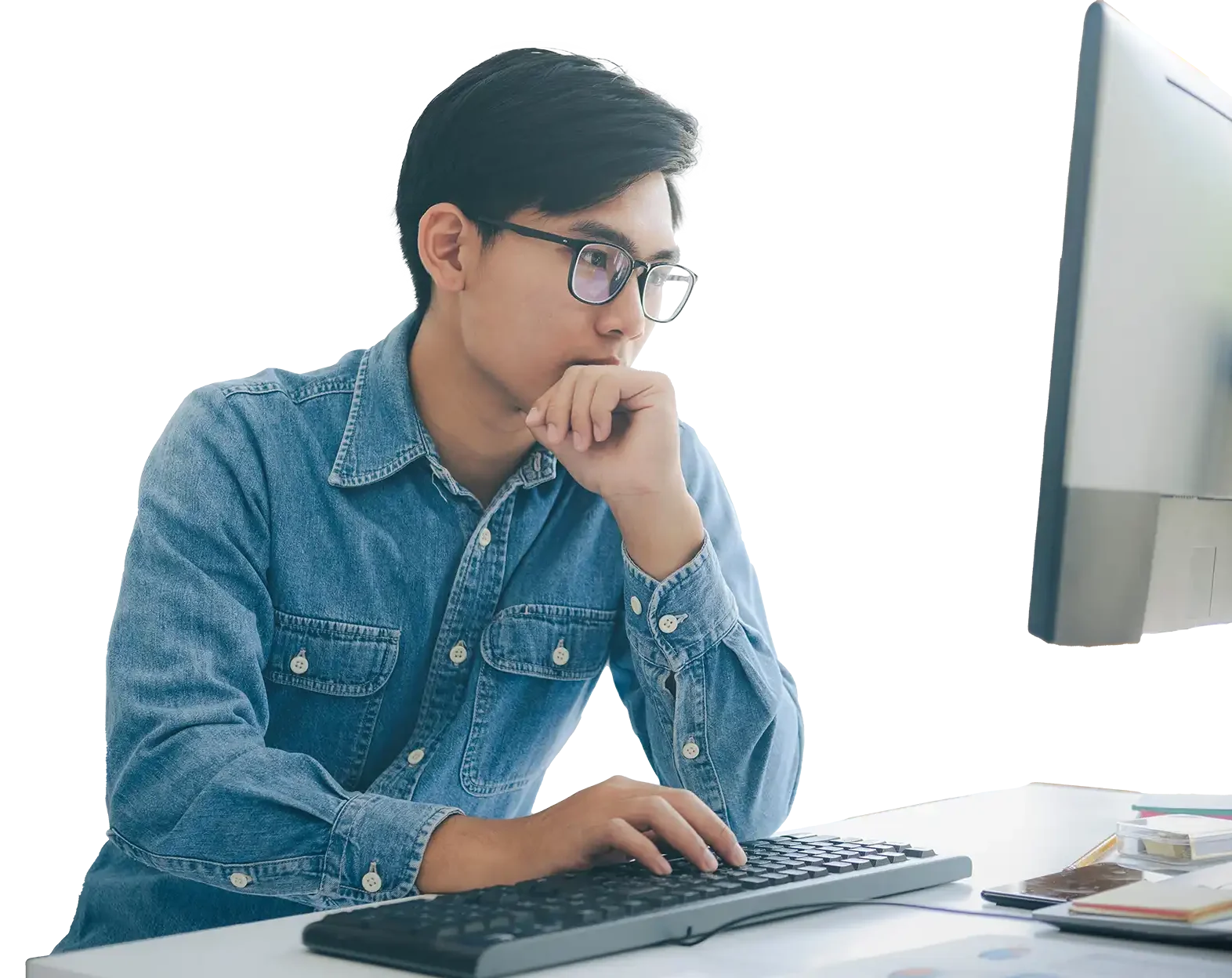 Person typing on laptop