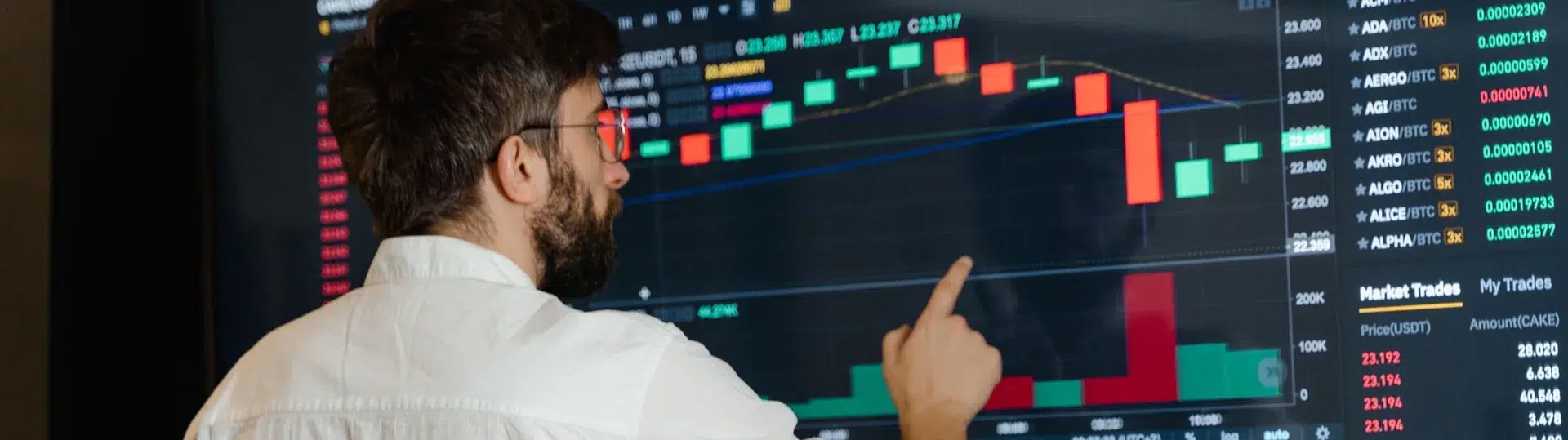 Data analyst reviewing visualizations and analytics on computer screens for AI insights