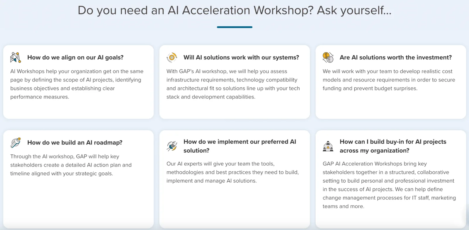 Self-assessment checklist for whether your engineering team needs a GAP AI Acceleration Workshop to build agentic engineering practices