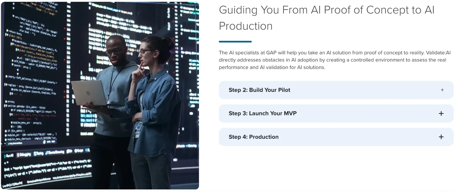 GAP's Validate:AI roadmap guiding engineering teams from AI proof of concept to production with agentic engineering practices